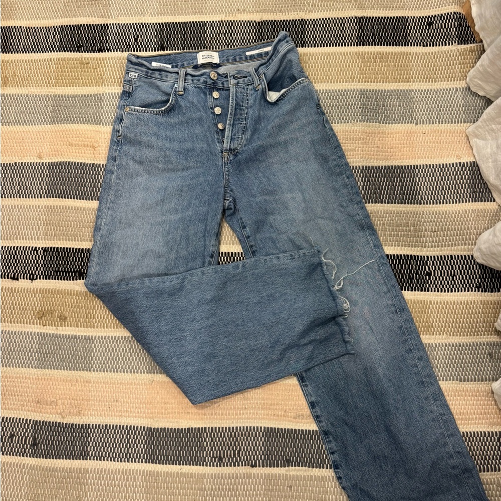 Citizens Of Humanity Annina Blue Straight Leg Jeans
